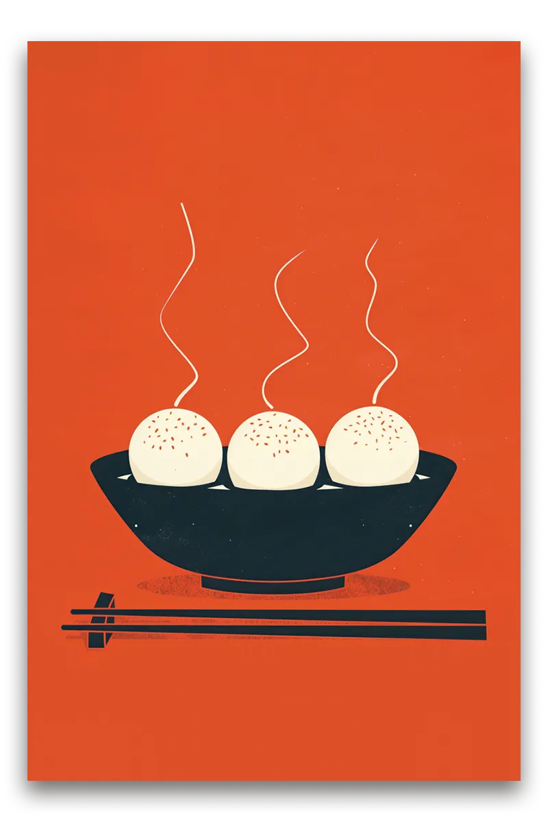 A vibrant, stylized illustration wall art