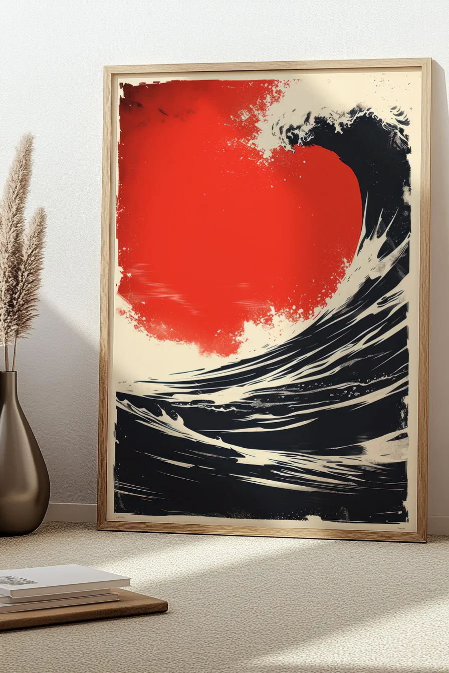Full-frame abstract print, likely a poster or artwork in framed wall art